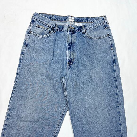 Vintage Calvin Klein Jeans 36x28 Baggy Wide Leg Denim Y2K Hip Hop Used - Picture 3 of 11